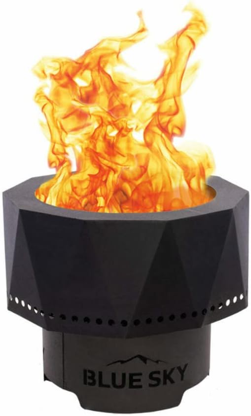 Blue Sky Outdoor Living Ridge Portable Fire Pit Portable Smokeless Fire Pit with Carrying Bag Black