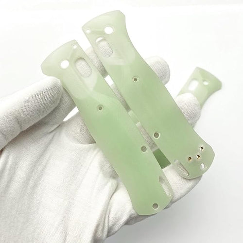 1 Pair Custom G10 Scales Handle Replacement in Light Green Color Fits for Bugout 535 DIY Making Accessory