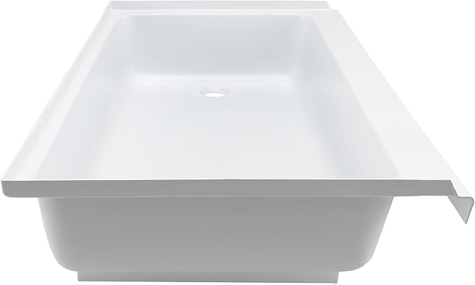 RecPro RV 40 x 24 White Shower Pan | Camper Shower Pan (Right Drain)