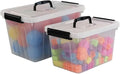 Obstnny 12 Quart&amp6 Quart Plastic Latching Box With Handles Clear Storage Bins with Lid