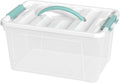 Xyskin 14 Quart Clear Storage Bins with Lid and Green Handle Storage Latch Box/Bin Organizing Container