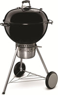 Weber Master-Touch Charcoal Grill 22-Inch Black – Premium Outdoor BBQ Grill with Tuck-Away Lid Holder &amp One‑Touch™ Cleaning System Porcelain‑Enameled Kettle