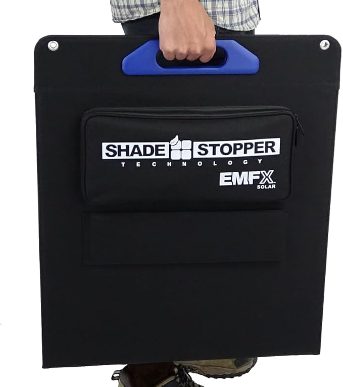 100 Watt Folding Portable Solar Panel- New Shade Stopper™ Tech: Output Doesn't Drop Like a Rock in Partial Shade