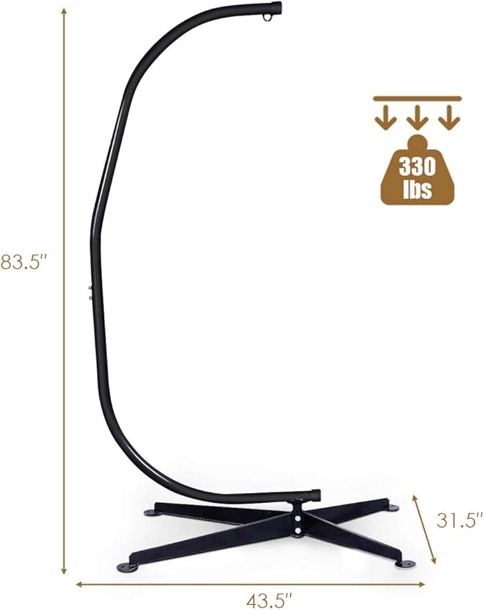 RELAX4LIFE Hammock Stand Heavy Duty Portable &amp Detachable C Stand for Hanging Hammock Air Porch Swing Chair Outdoor &amp Indoor Usage