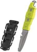 GEAR AID Akua Blunt Tip Paddle Knife with Serrated Blade and Quick Release Sheath Titanium-Coated 3” Blade