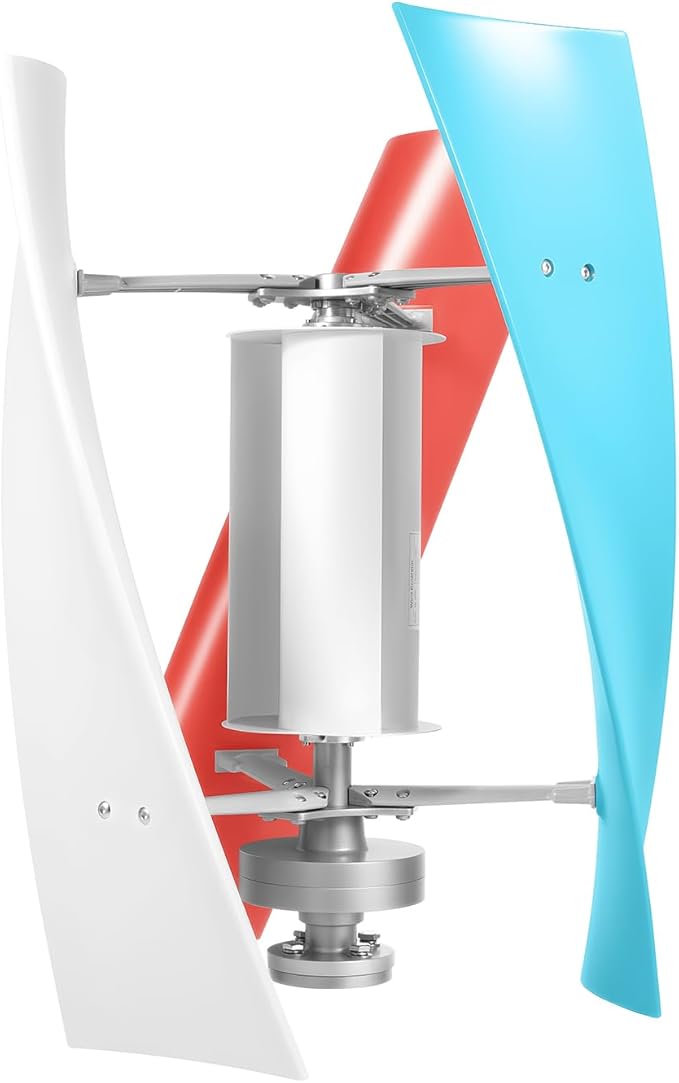 12V Wind Turbine 400W Wind Power Generator Kit with Electromagnetism Controller 3 Vertical Fiberglass Blades Wind Turbine Generator 3-Phase Ac Permanent Magnet Generator for Mobile House Boat