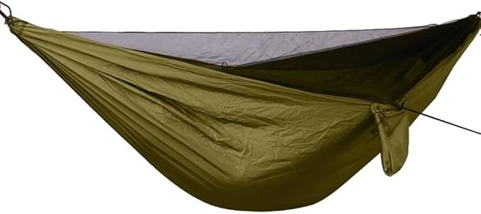 Portable Hammock Standhammock FrameElasticated Automatic Quick-open Ultra-light Nylon with Mosquito Net Hammock Suitable for Travelling and Camping(Brown)