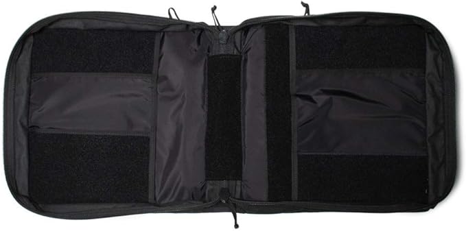 TACTICAL NOTEBOOK COVERS Tactical 3-Ring Binder Cover System | Zippered Padfolio Organizer Bag with Leather Handle | Fits 3” to 4” Binders | Durable Field Use Organizer (Black)