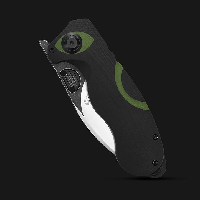 Sitivien ST162 Folding KnifeAUS-10 Steel Blade with G10 Handle Pocket Knife EDC Tool Knife for Outdoor CampingHikingHuntingFishing(Green)