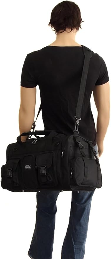NPUSA Mens Large 22 Inch Black Duffel Duffle Military Molle Tactical Gear Shoulder Strap Travel Bag
