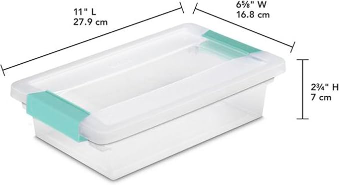 Sterilite Medium Clip Latch Lid Storage Container Tote 12 Pack and Small Clip Latch Lid Storage Container Tote 12 Pack for Home Organization