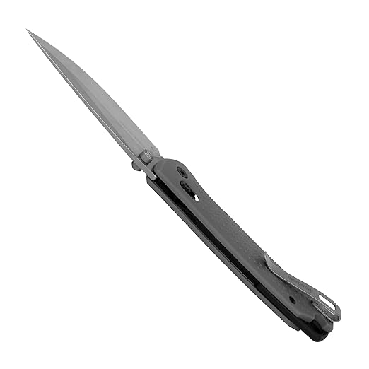 Kershaw Sequence Pocket Knife Gray Design 3.32 Inch Stainless Steel Drop Point Blade EDC with Manual Opening Reversible Deep Carry Pocketclip Everyday Carry Pocket Knife for Men and Women