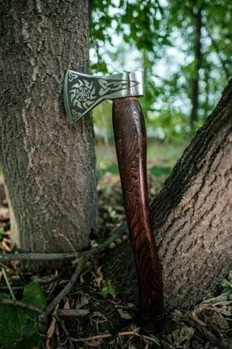 WARIVO Knives Custom Handmade Carbon Steel Viking Axe Bearded Camping Axe for Birthday Gifts