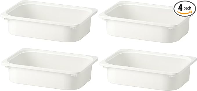 4x TROFAST Storage BoxWhite Container 16 ½x11 ¾ x 4