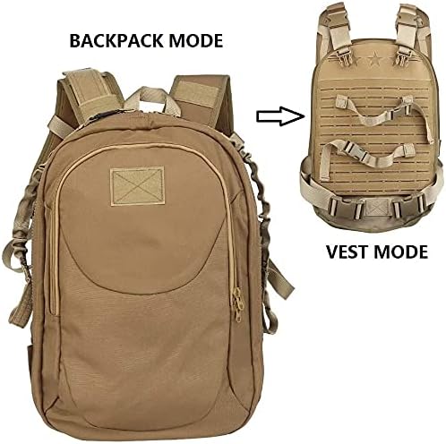 Tactical Backpack and Vest Dual-Use Integrated Large-Capacity Molle Webbing Backpack Outdoor Travel Backpack