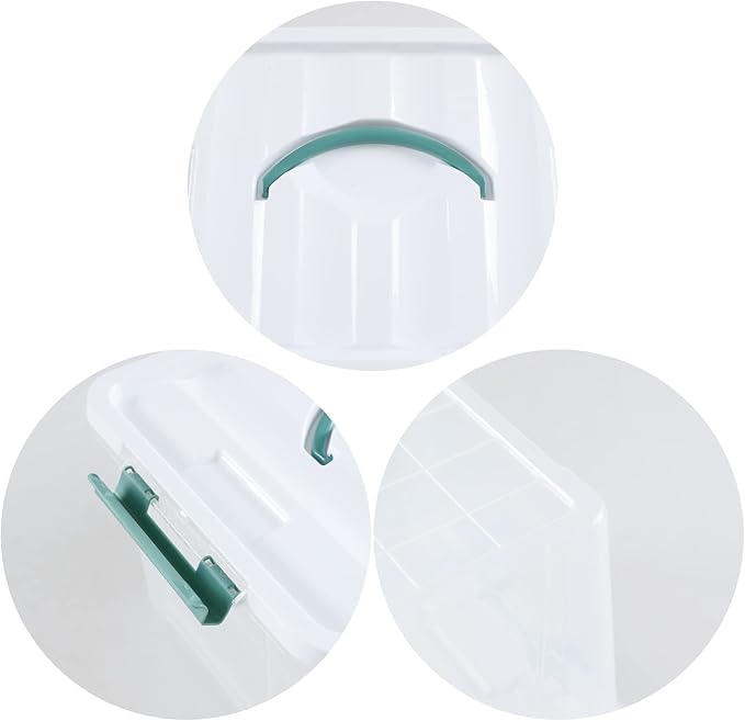 Gainhope 6 Packs 14 L Plastic Stackable Storage Bin Container Box with Latching Lid Clear Organizer Bins with Handle