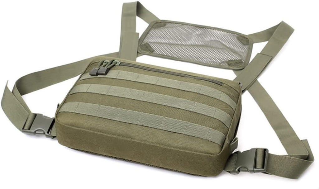 Healeved Men's Tactical Chest Bag Multi-Functional Outdoor Storage Pack Lightweight Waterproof Climbing Bag Phone Holder for Hiking and Cycling