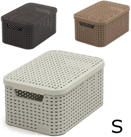 Curver Style 205839 Storage Box Rattan Look Size S with Second-Generation Lid Polypropylene