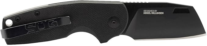 SOG Stout SJ Cleaver Daily Ambidextrous Pocket Folding Knives with Slip Joint Mechanism | G10 Handle | CRYO D2 Steel Blade