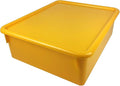Romanoff Double Stowaway Tray with Lid 16-inch x 13.5-inch x 5.5-inch Yellow (ROM13003)
