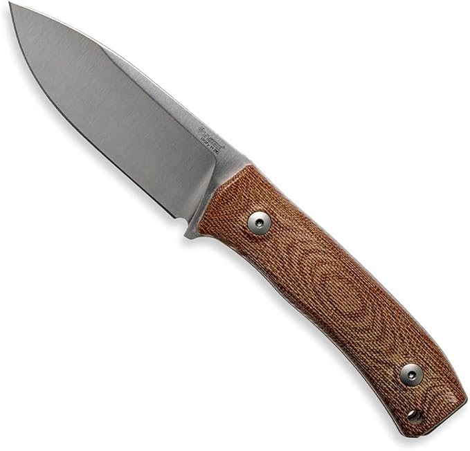 LionSTEEL M4 Fixed Blade FatCarbon Glow in the Dark Carbon Fiber Handle Scales Full Extended Tang Construction M390 Steel Blade Triple Stitched Leather Sheath KAVISO Exclusive