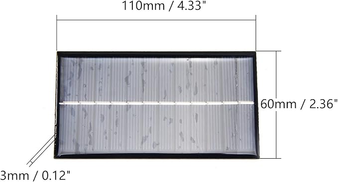 Fielect 5Pcs 6V 1W Mini Solar Panel Polysilicon Small Solar Cell Panel Module DIY Electric Toy Materials for Battery Power LED 110x60mm