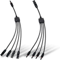 Solar Panel Connector Solar Connectors Y Branch Parallel Adapter Cable 12-Inch 1 Male to 4 Female(M/FFFF) and 1 Female to 4 Male(F/MMMM) Compatible with MC4 Solar Panels and Inverters