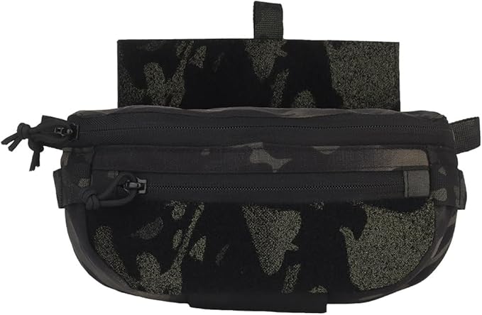 Dual Purpose Airsoft Drop Pouch Tactical Plate Hanger Fanny Bag Abdominal Dangler Hunting Vest(BCP)