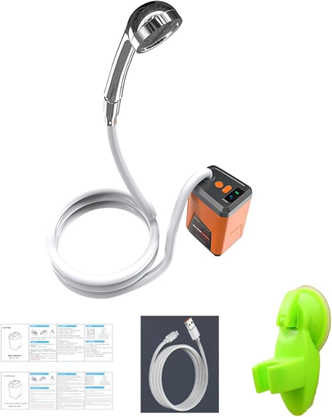 Handheld Rechargeable Camping Shower Portable Camp Shower Pumps Outdoor Shower Head for Camping Hiking Traveling