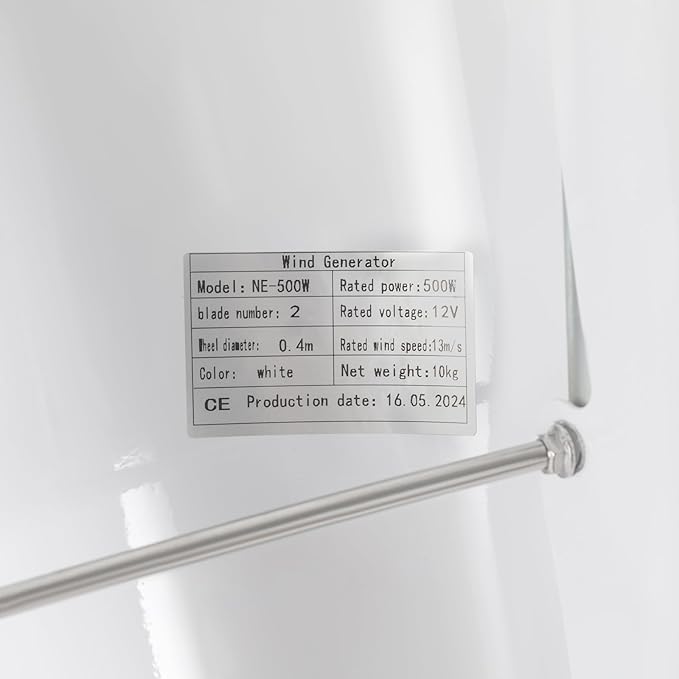Wind Turbine 100W 42.65ft/s Vertical Axis Wind Turbine Generator Home Windmill Kit Hybrid Wind System with Controller for Home Business Industrial Energy Supply (100W 12V White)