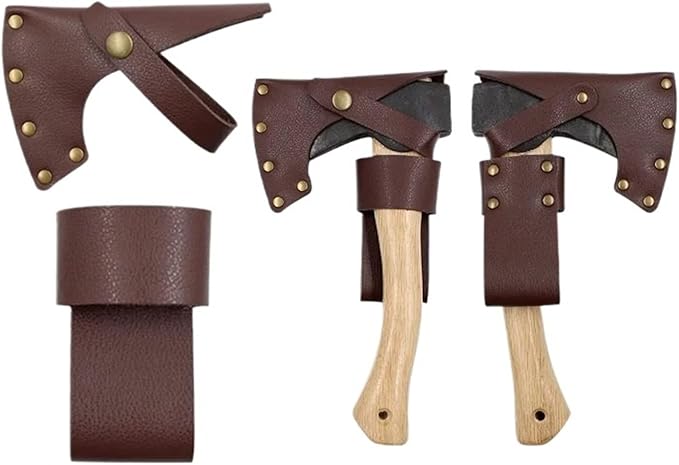 PU Leather Axe Cover Waist Hanging Outdoor Axe Cover Camping Accessorie Wood Axe Cover Field Supplies for Outdoor Camping Blade Protection