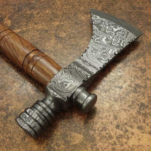 Axe Damascus Steel 22 Rose Wood Handle Axe/Hand Forged Woodsman Axe