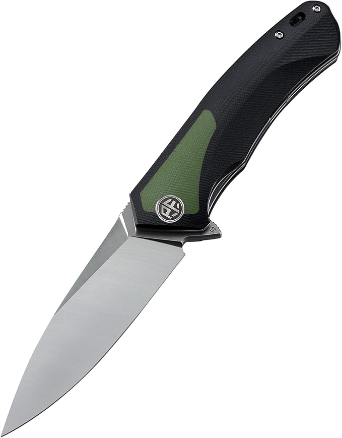 Petrified fish PF838 3.74 D2 steel folding knife outdoor tactical pocket knives G10 handle camping hunting Cutter EDC tool (Green satin)