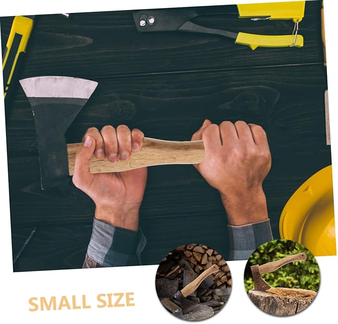 POPETPOP 10pcs Wooden Axe Handle Replacement Short Oak Grip for Firewood Cutting Comfortable and Easy to Install for Camping and Outdoor Activities