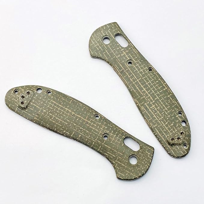 1 Pair Micarta Scales with 3 Sets Screws Fits for Griptilian 551 DIY Replacement Accessory(Green)