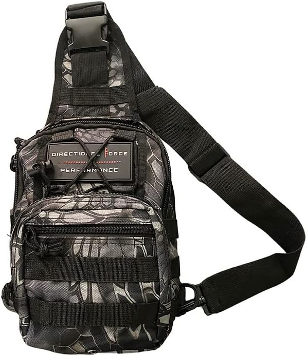 Directional Force | Toma-Hawk Shoulder Bag | Durable Crossbody Bag with Multiple Storage Compartments | Performance Apparel &amp Products (Phoenix Camo)