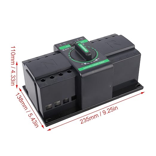 Automatic Transfer Switch Generator Changeover Switch WALFRONT 125A 4P PC Grade Isolation ATS 2 in 1 Out Manual Suitable for Home Electricity