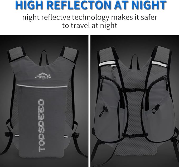INOXTO Running Hydration Vest BackpackLightweight Insulated Pack with 1.5L Water Bladder Bag Daypack for Hiking Trail Running Cycling Race Marathon for Women Men