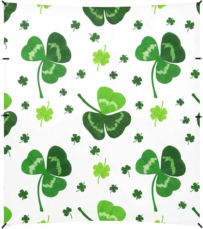 Beach Canopy with Windproof Ropes &amp Sandbags Beach Tent Sun Shade Sun Shelter for Camping Trips Fishing Backyard Fun or Picnics St. Patrick's Day Clover