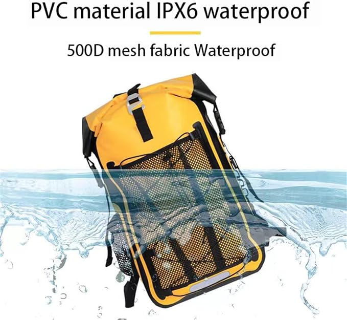 Generic Waterproof Backpack Kayak Dry Bag Backpack Waterproof 30L Lightweight Roll Top Dry Bag for Boating Surfing Camping (Green30L)