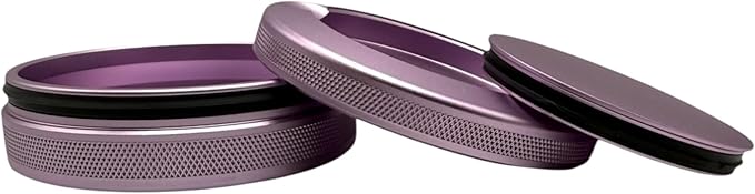 3.0 | Metal Container for Zyn Premium Aluminum Can &amp Rugged Pouch Holder | Extra Capacity Knurled Grip &amp Used Pouch Storage | EDC (Lavender)