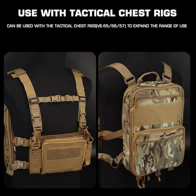 Tactical Expandable Hydration Backpack MOLLE Multi-purposed Airsoft Utility Bag for Travelling Hiking Hunting