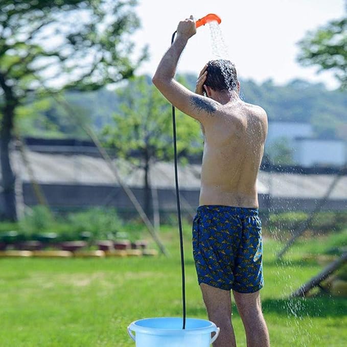 Outdoor Camping Shower 12V Portable Car Shower with Hook and Car Plug Vehicle-Mounted Shower Kit for Outdoors Camping Car Washing