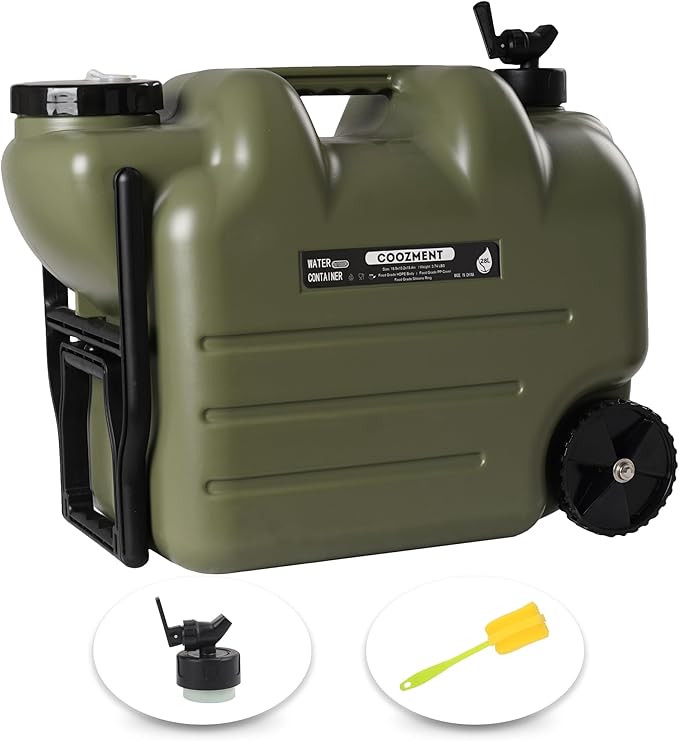 7.4 Gallon (28L) Portable Water Containers with Spigot BPA Free Water Jug Military Green Water Tank Multifunction Water Storage Containers for Camping Outdoor HikingEmergency Stroage