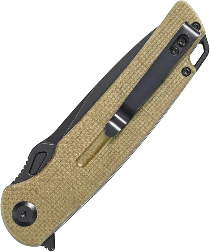 Sitivien ST137 Folding KnifeD2 Satin BladeMicarta Handle EDC Tool Knife for Outdoor Hiking Camping Fishing(Green)