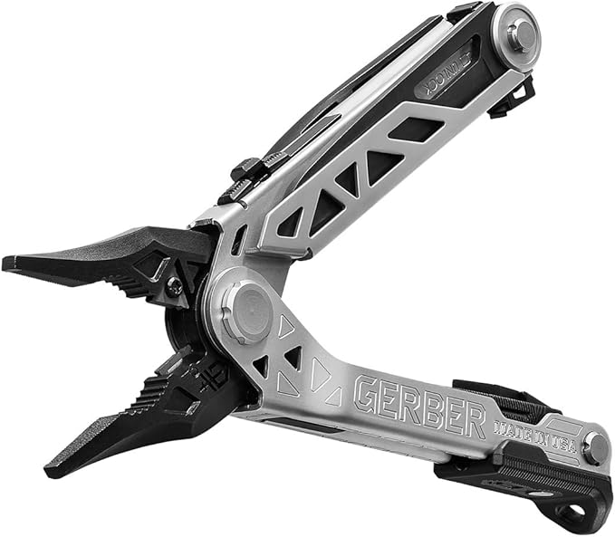 Gerber Gear Center-Drive Multitool - Includes 3.25” Outboard Knife Pliers Pry Bar Bottle Opener &amp Awl - Comes with Bit Set &amp Sheath - Silver &amp Black