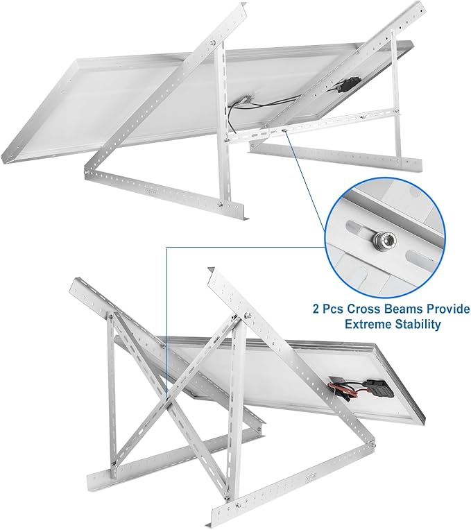 45 Solar Panel Mount Bracket for 100-400 Watts Solar Panel with Enhanced Cross Beams Suitable for Roof RV Ground Boat etc.