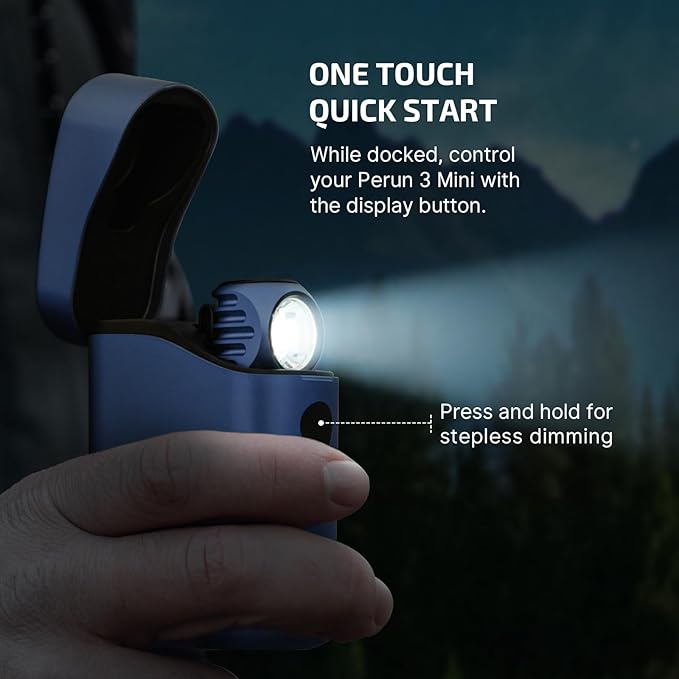 OLIGHT Perun 3 Mini Premium Headlamp 1250 Lumens with Type-C Charging Box Rechargeable Headlight with Red Light OptionPerfect for Working Hiking Camping and Climbing (Midnight Blue)