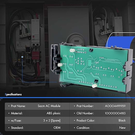 A0004499959 Smart AC Module Load Shed Module (SACM) w/Fuse Fit for Generac Generator Automatic Transfer Switch 100 200 Amp ATS Control Module Shedding Loads During Overload Replace# 10000004183