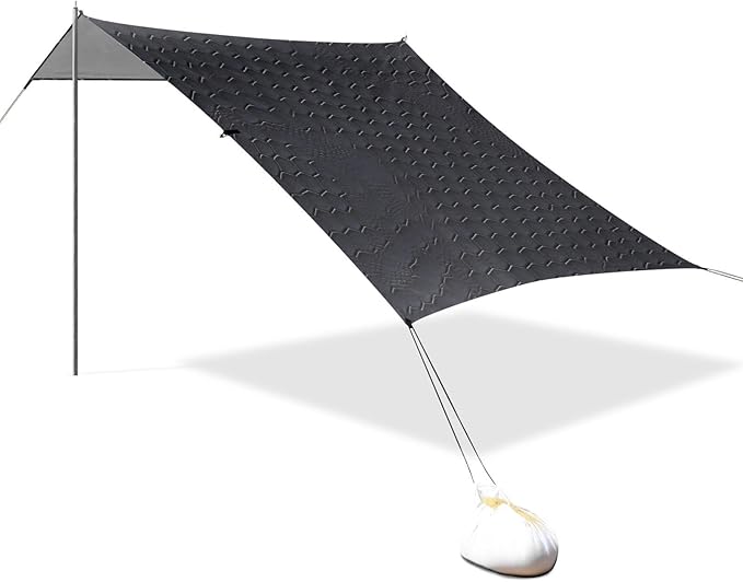 Snake Skin Print Style Darkgray Beach Cabana UPF50 Lightweight Shade Sun Shelter with Sand Shovel for Family Trips Picnics &amp Camping